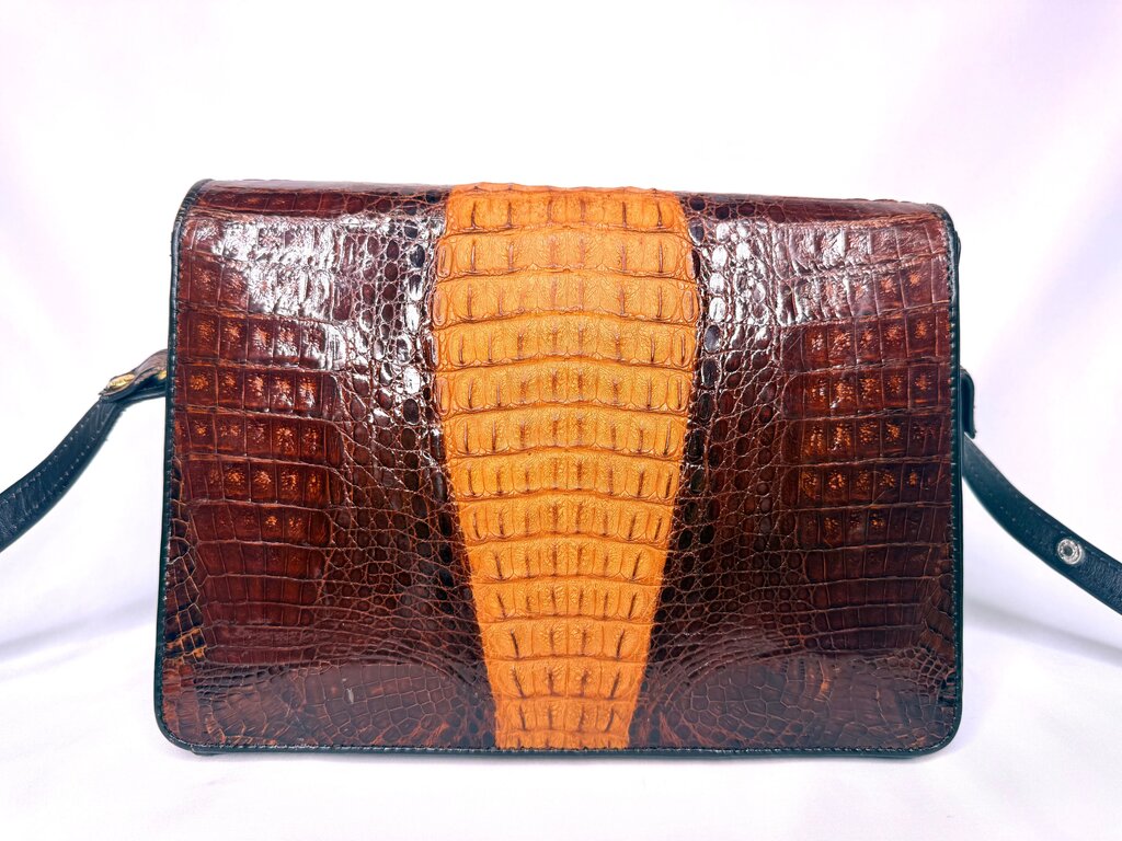 Vintage Crocodile Leather Crossbody Bag