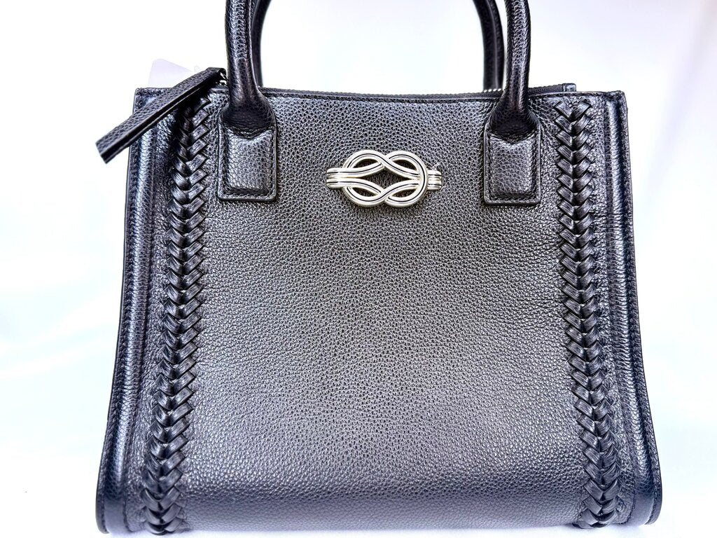 Brighton Black Flemming Tote with Braided Detail