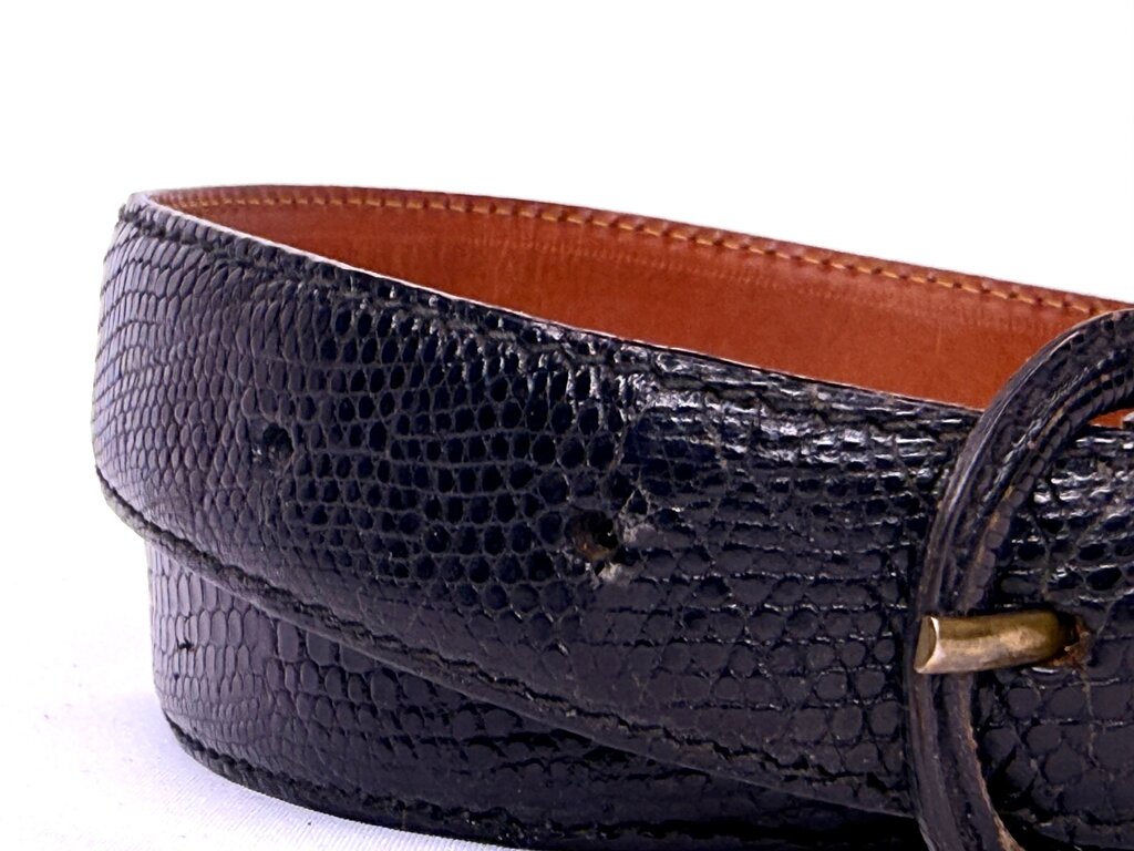 Ralph Lauren Black Genuine Lizard Leather Belt