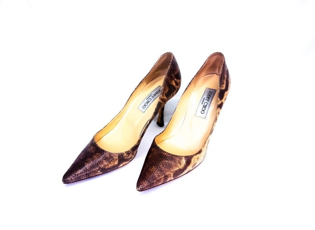 Jimmy Choo Brown Snakeskin Heels