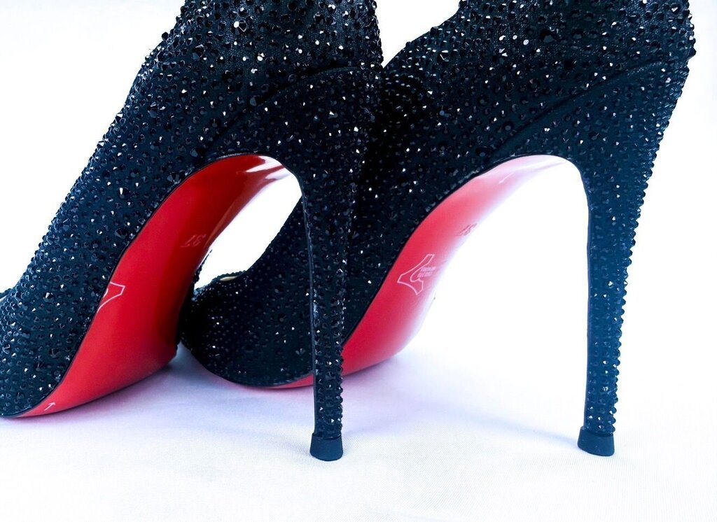 Christian Louboutin Black Strass Heels