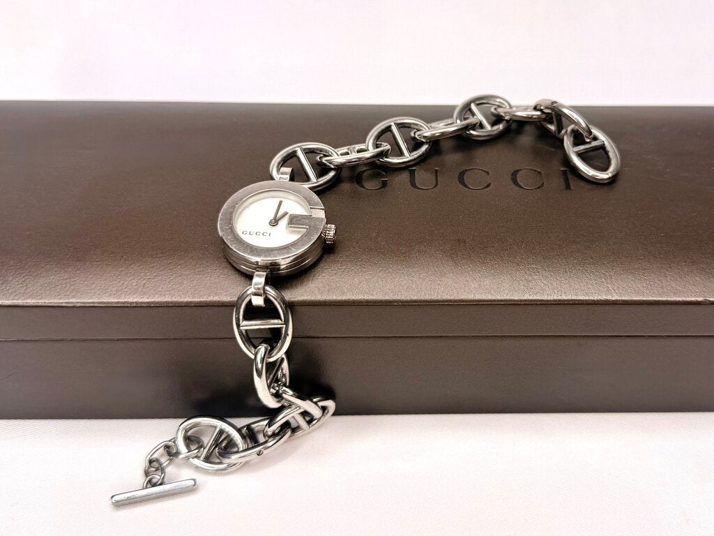 Gucci Silver Chain Link Watch