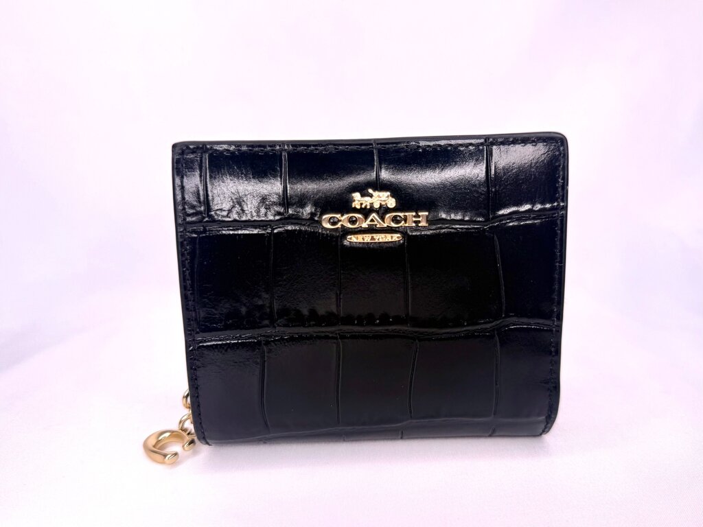 Coach Black Crocodile-Patterned Wallet