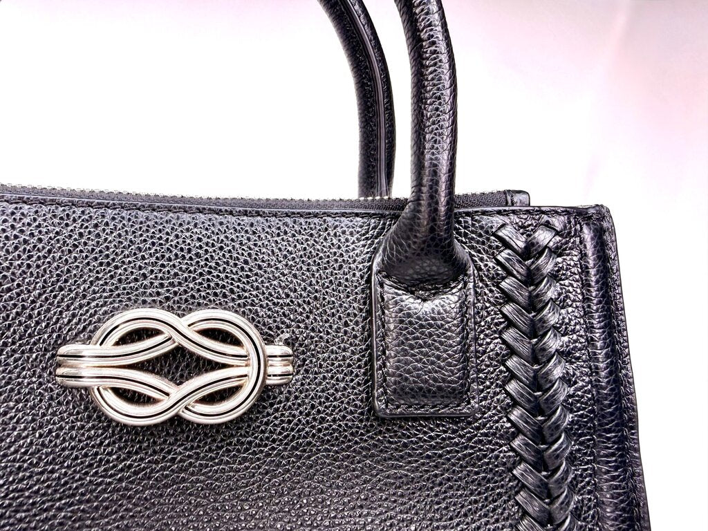 Brighton Black Flemming Tote with Braided Detail
