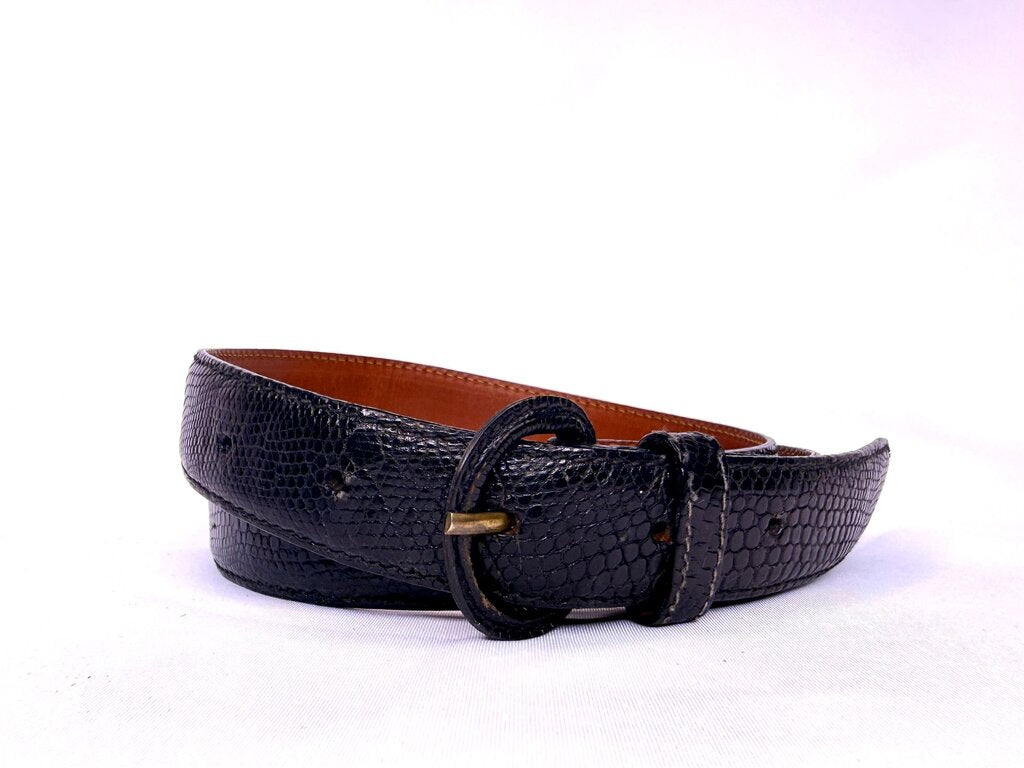Ralph Lauren Black Genuine Lizard Leather Belt