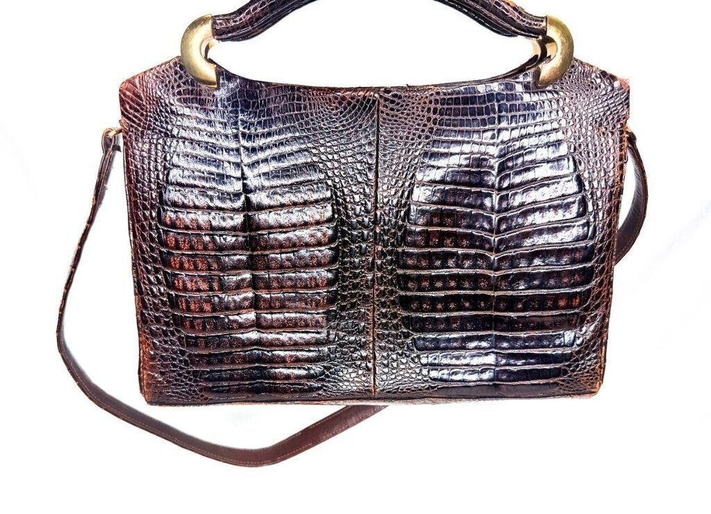 Hageli Brown Alligator Handbag