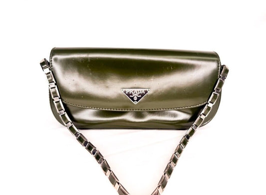 Prada Olive Green Mini Shoulder Purse