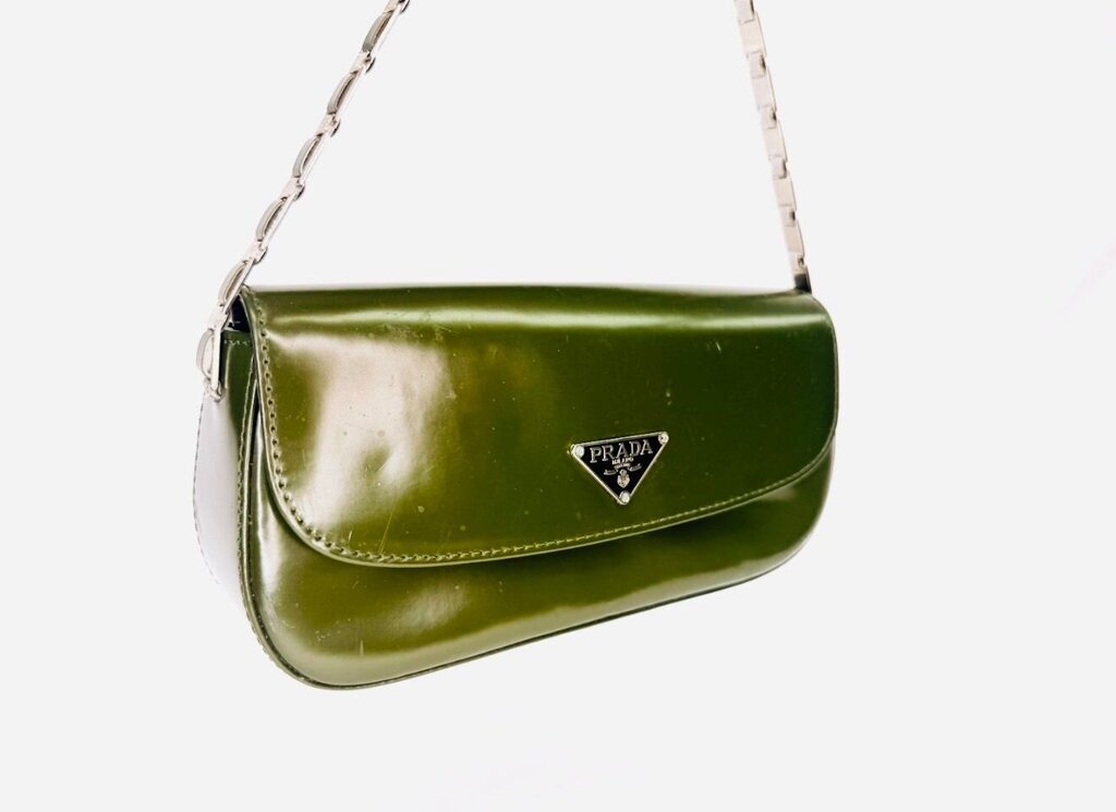 Prada Olive Green Mini Shoulder Purse