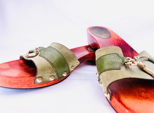 Gucci Olive Green Sandals