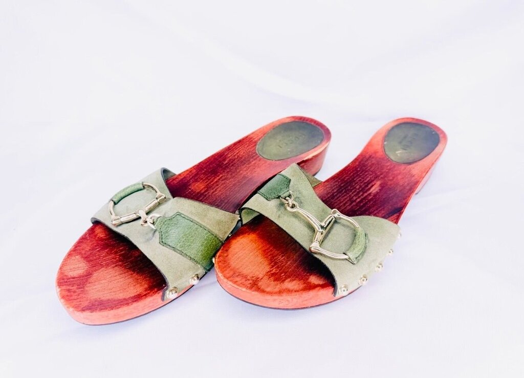 Gucci Olive Green Sandals