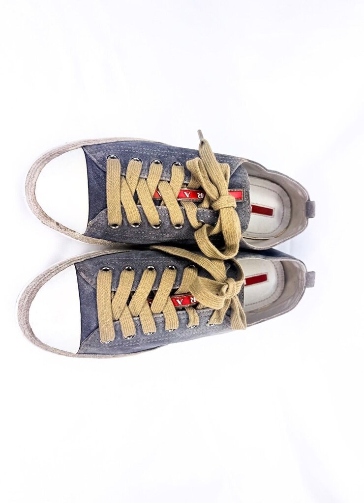 Prada Slate Blue Suede Sneakers