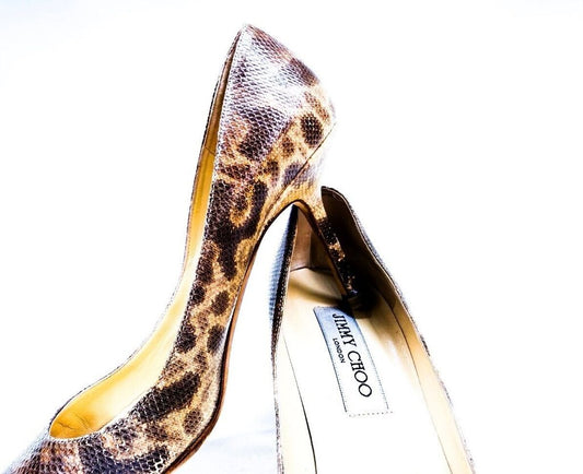 Jimmy Choo Brown Snakeskin Heels