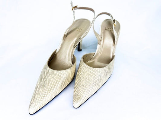 Stuart Weitzman Gold Slingback Heels
