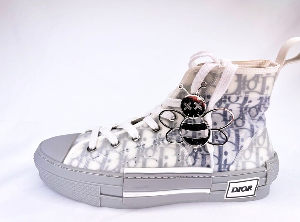 Dior White Bee High-Top Sneakers