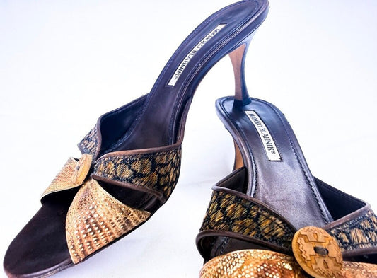 Manolo Blahnik Women’s Heeled Slide Sandals