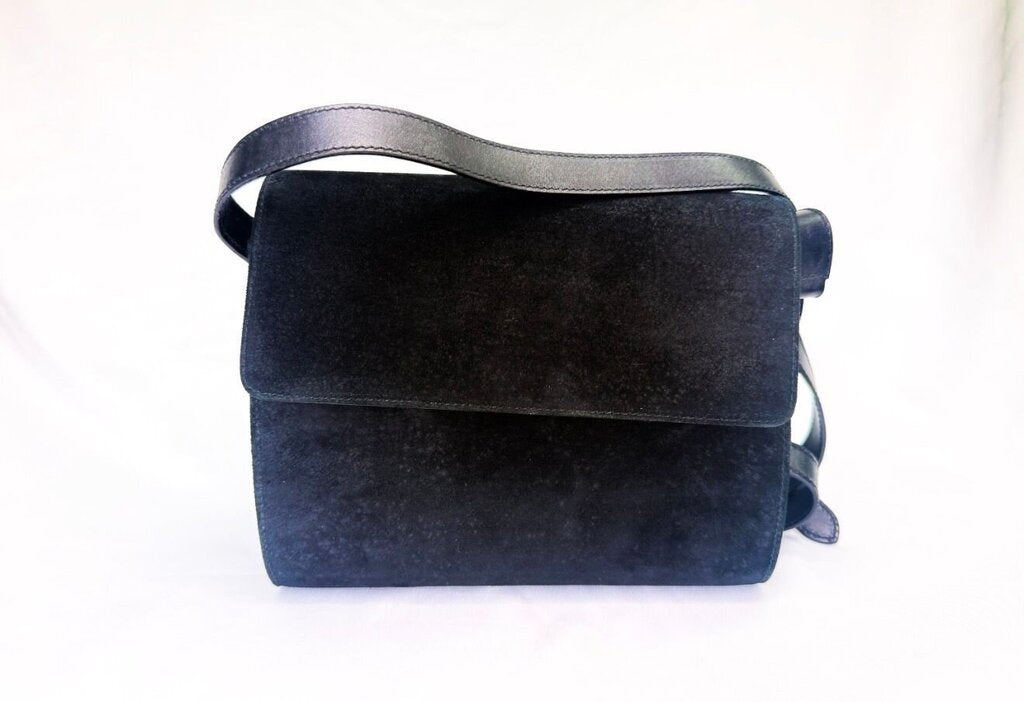 Salvatore Ferragamo Black Suede Handbag