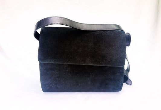 Salvatore Ferragamo Black Suede Handbag