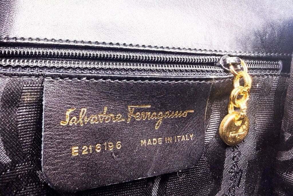 Salvatore Ferragamo Black Suede Handbag