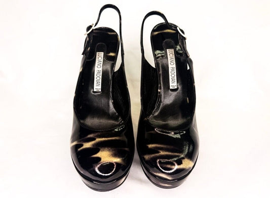 Luciano Padovan Black Patent Leather Heels