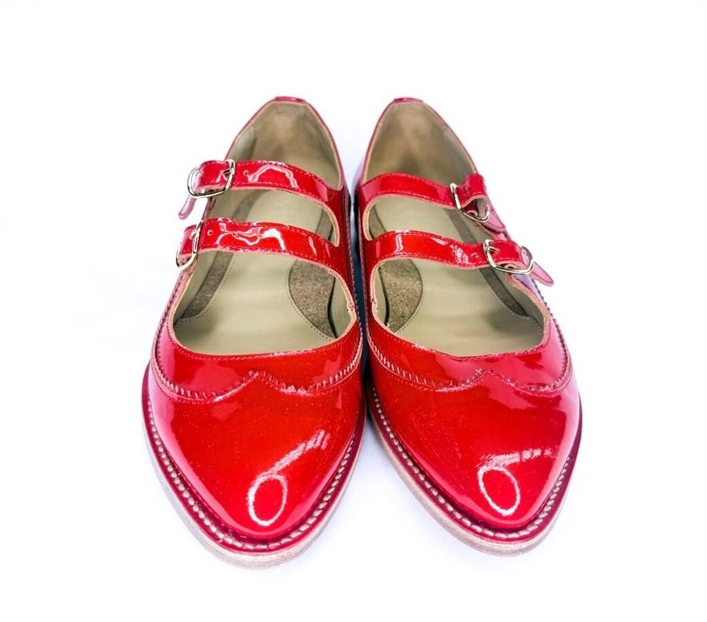 Red Patent Leather Mary Jane Flats
