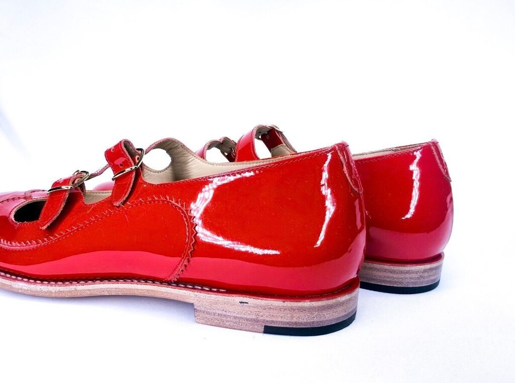 Red Patent Leather Mary Jane Flats