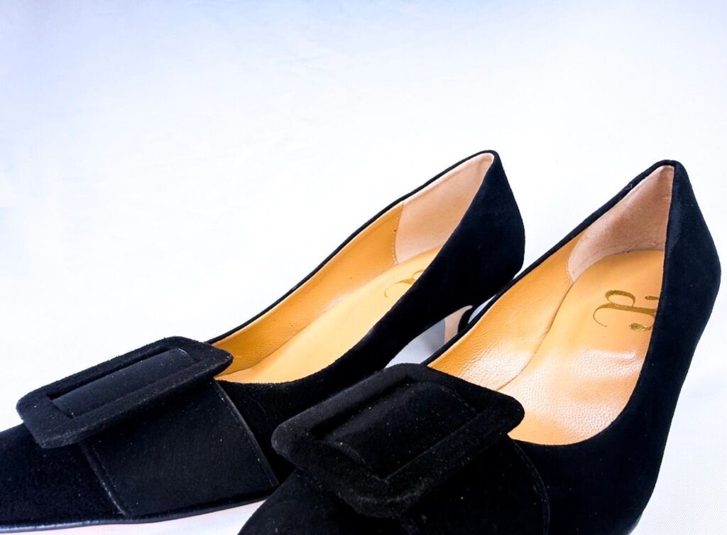 Elegant Black Suede Heels