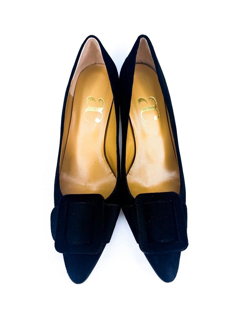 Elegant Black Suede Heels