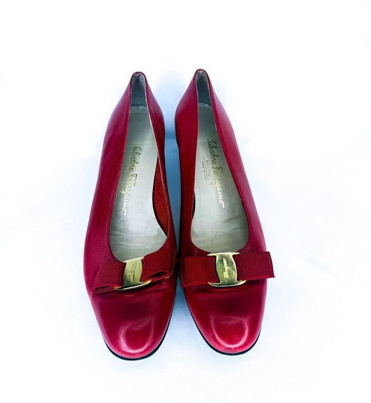 Salvatore Ferragamo Red Ballet Flats