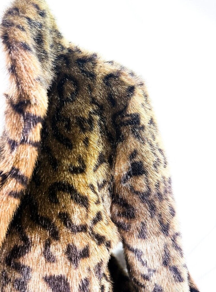 Leopard Print Faux Fur Jacket