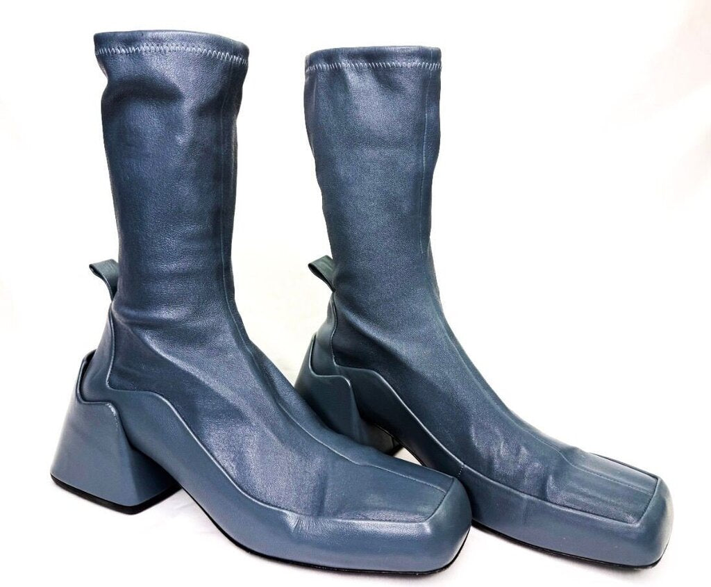 Jil Sander Blue High Ankle Fashion Boots