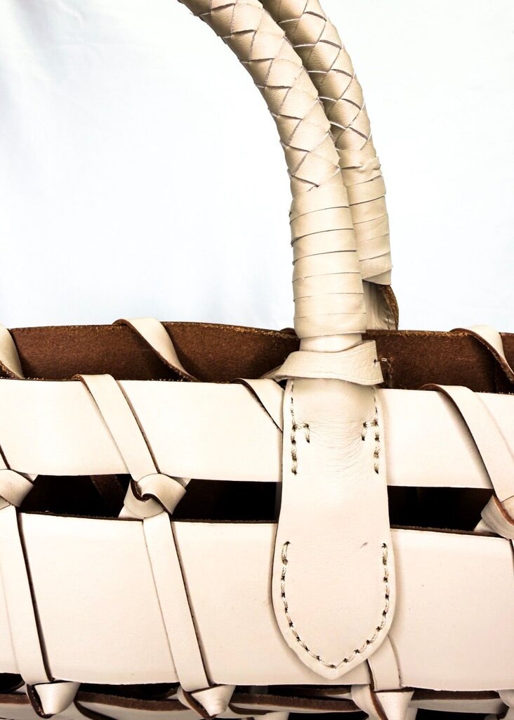 Ralph Lauren White Woven Tote Bag